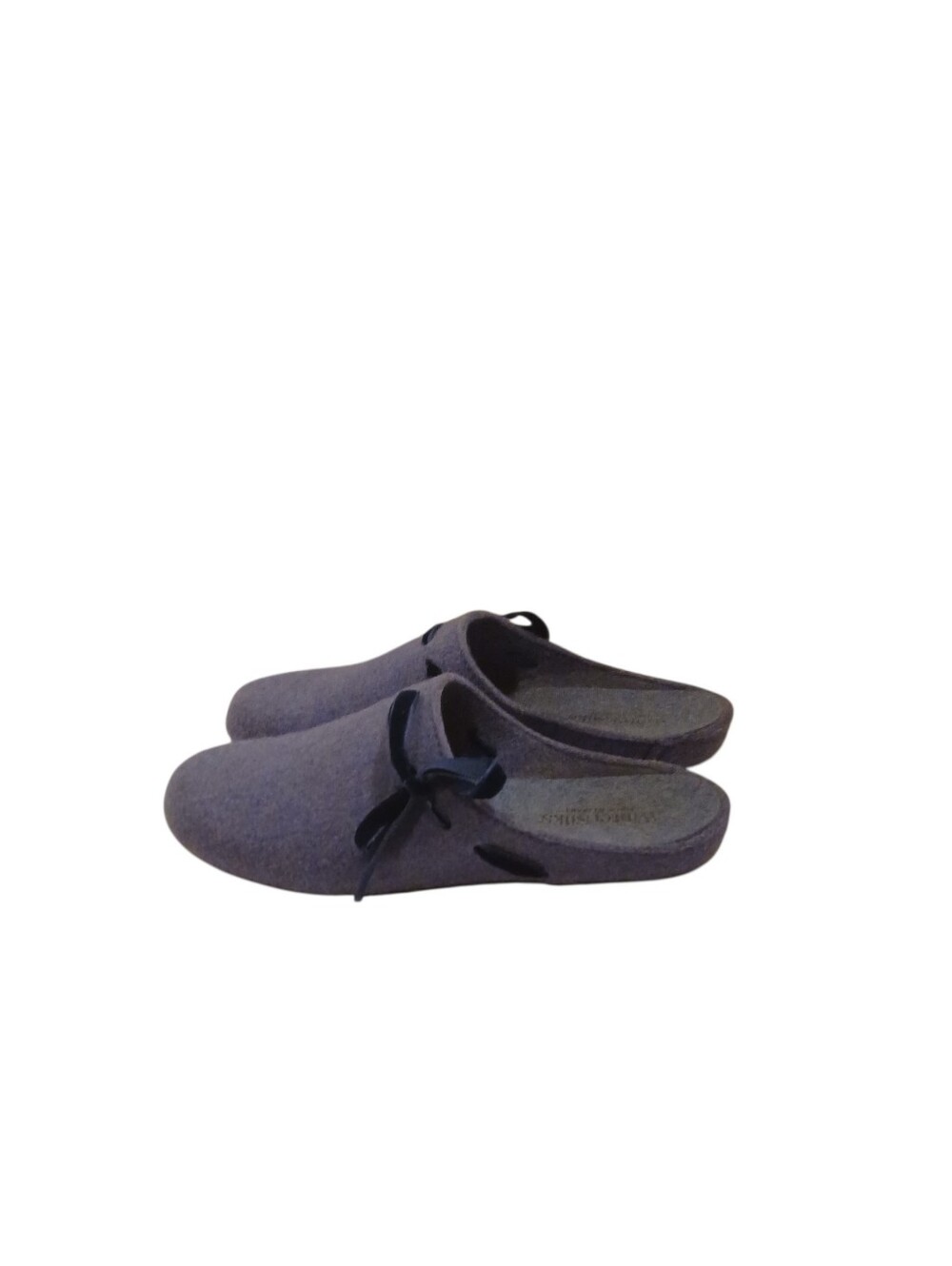 Winter Silks Vintage Heather Blue Felted Wool Slippers Size 6